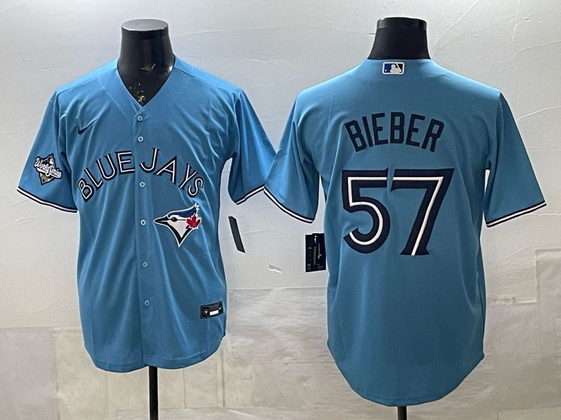 Men Toronto Blue Jays #57 Bieber Light Blue 2026 Nike Game MLB Jersey 003->toronto blue jays->MLB Jersey